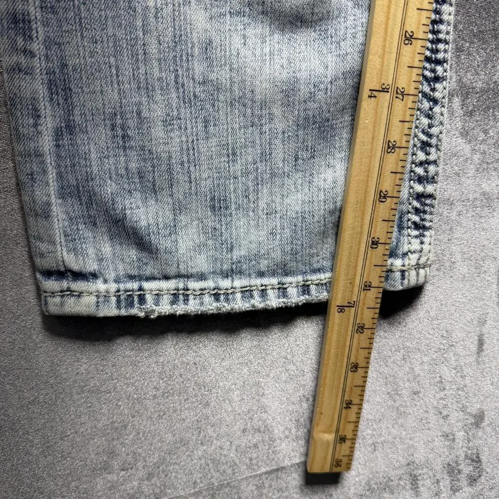 BKE Aiden Boot fit Jeans Mens 31x32 Blue Light Wash Distressed Stretch Denim